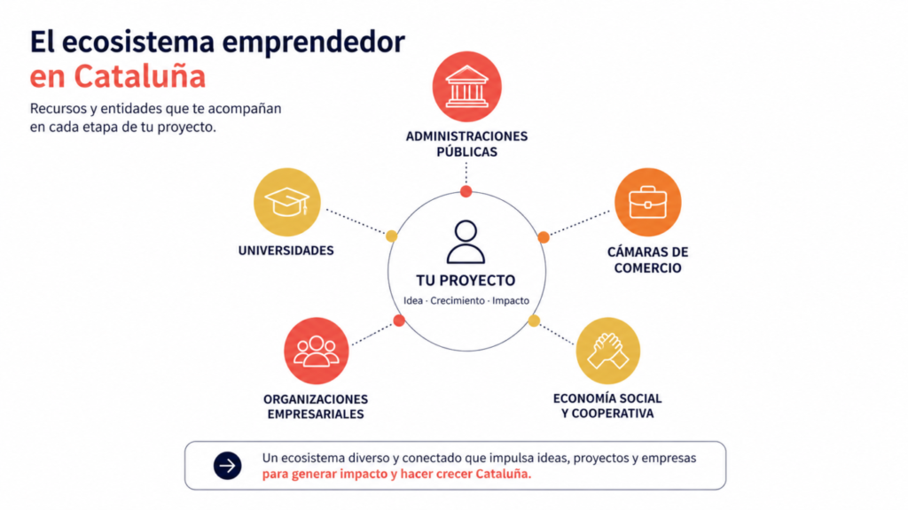 Ecosistema de entidades de apoyo al emprendimiento en Cataluña.